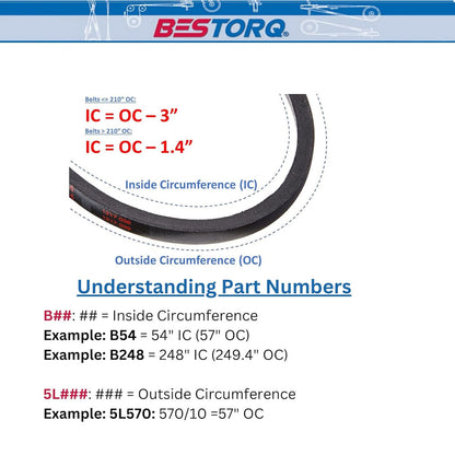  B82 Replacement High Quality Industrial & Lawn Mower 5/8" X 85"V Belt 5L850(B82 Replacement High Quality Industrial Lawn Mower 5 8 X 85 V Belt 5l850)