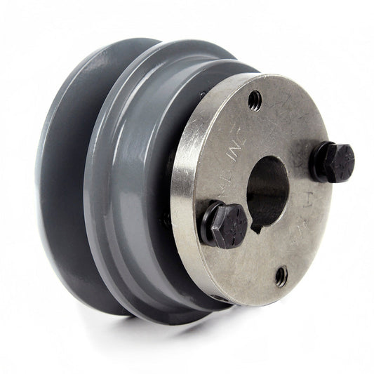  Cast Iron 3.15" Single Groove Belt B Section 5L Pulley With 3/4" Sheave Bushing(Cast Iron 3 15 Single Groove Belt B Section 5l Pulley With 3 4 Sheave Bushing)
