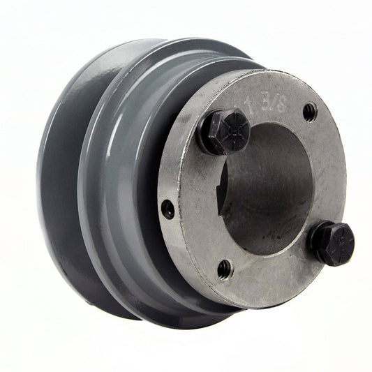  Cast Iron 3.15" Single Groove Belt B Section 5L Pulley With 1-3/8" Sheave Bushing(Cast Iron 3 15 Single Groove Belt B Section 5l Pulley With 1 3 8 Sheave Bushing)