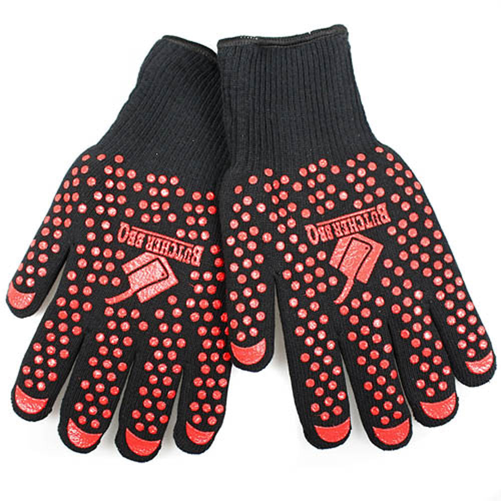  Butcher BBQ Heat Resistant BBQ Gloves Silicone Grip Grilling Cooking Butcher274(Butcher Bbq Heat Resistant Bbq Gloves Grilling Butcher274)