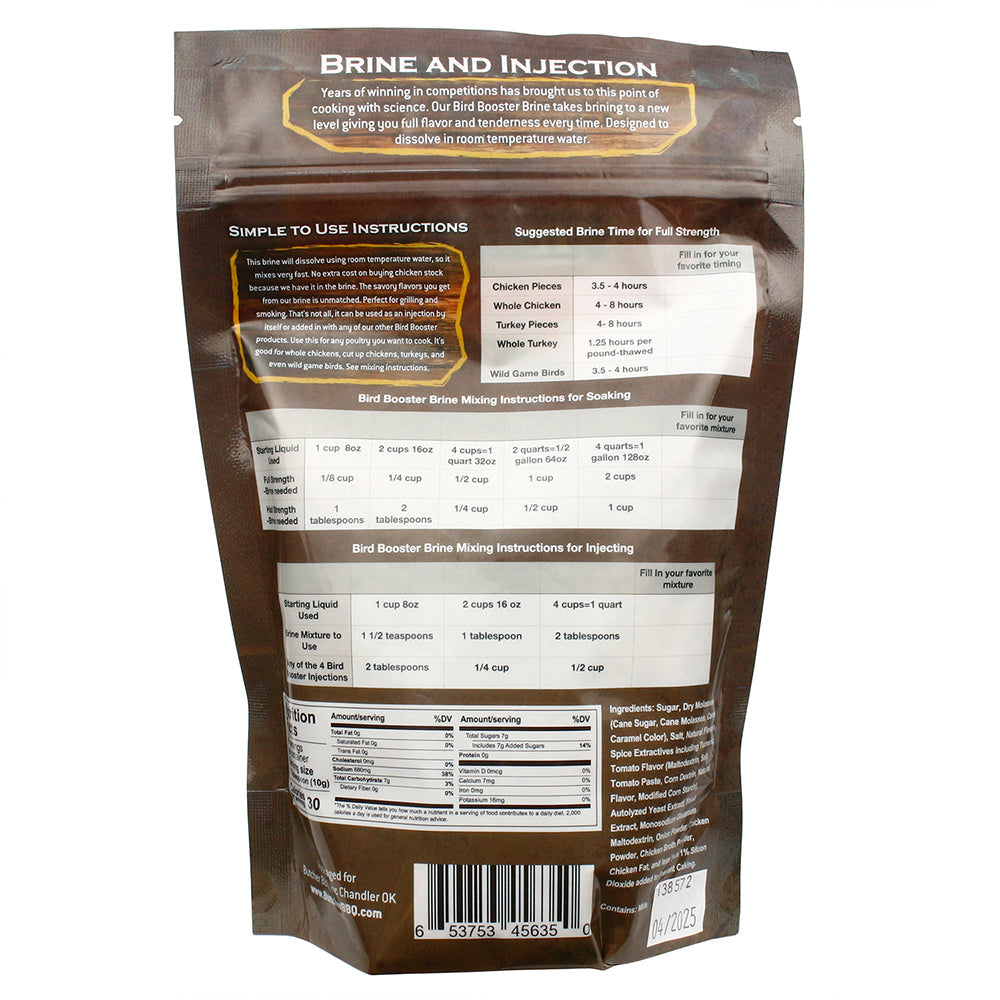  Butcher BBQ Bird Booster Brine And Injection Chicken Turkey Resealable 16 Oz Bag(Butcher Bbq Bird Booster Brine Chicken Turkey)