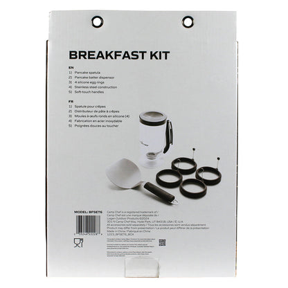  Camp Chef Breakfast Kit 6 Piece Griddle Accessory Spatula Egg Ring Batter BFSET6(Breakfast Kit 6 Piece Griddle Accessory)
