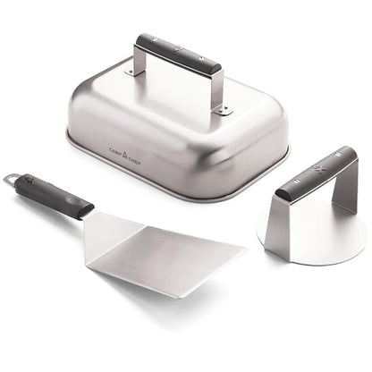  Camp Chef Smash Burger Kit Stainless Steel Spatula Press And Melting Dome BGSET3(Smash Burger Kit)