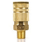  Industrial Style 1/4" NPT 1/4" Body Air Compressor Quick Coupler 6 Ball Bearing(Rolair Male 1 4 6 Ball Brass Coupler)