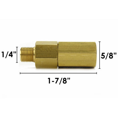  1/8" Male To Female NPT Solid Brass Check Valve 500 PSI(1 8 Male To Female Npt Solid Brass Check Valve 500 Psi)