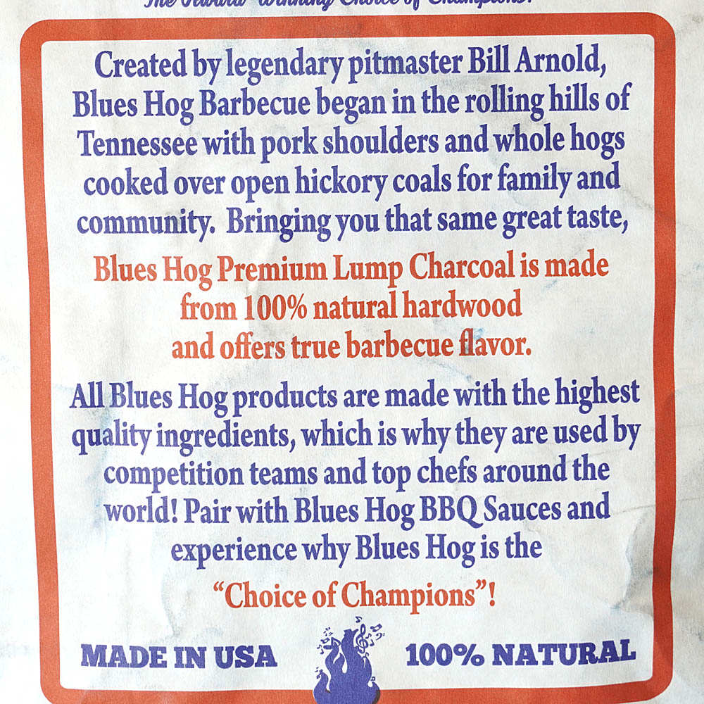  Blues Hog Lump Charcoal 20 Lb Bag Pit-master Approved 100% Natural Hardwood(Blues Hog Lump Charcoal 20 Lb Bag Pit Master Approved 100 Natural Hardwood)