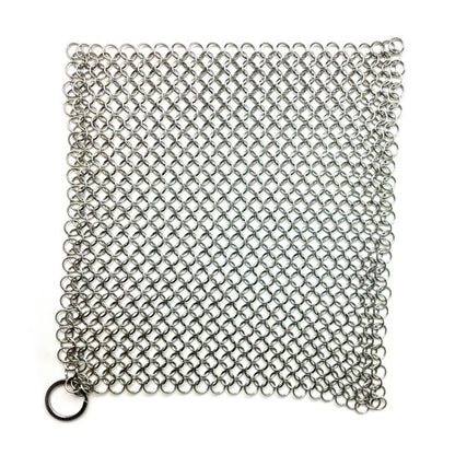  Crisbee Chain Mail Cast Iron Scrubber 8" X 8" Inch Square For Cookware Cleaning(Crisbee Chain Mail Scrubber Stainless Steel Rust Resistant For Cast Iron And Carbon Steel Cookware)