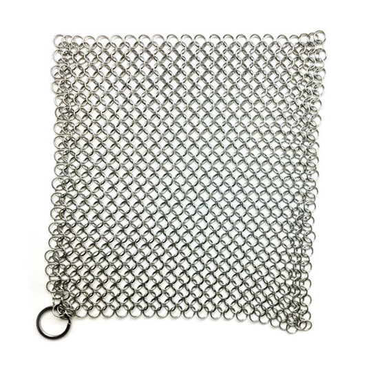  Crisbee Chain Mail Cast Iron Scrubber 8" X 8" Inch Square For Cookware Cleaning(Crisbee Chain Mail Scrubber Stainless Steel Rust Resistant For Cast Iron And Carbon Steel Cookware)