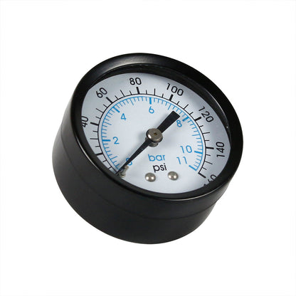  160 PSI/11 BAR Pressure Gauge 1/4 Inch Male NPT Center-Back Mount W/ 2-Inch Face(160 Psi 11 Bar Pressure Gauge 1 4 Inch Male Npt Center Back Mount W 2 Inch Face)