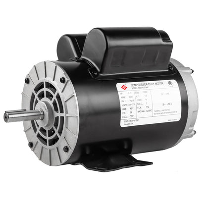  3.7 HP Single Phase Electric Motor 56 Frame 3450 RPM 230V ODP EMZ 56S34D3.7MA(3 7 Hp 3450 Rpm Electric Motor Compressor Duty 56 Frame 1 Phase 5 8 Shaft 230 V)