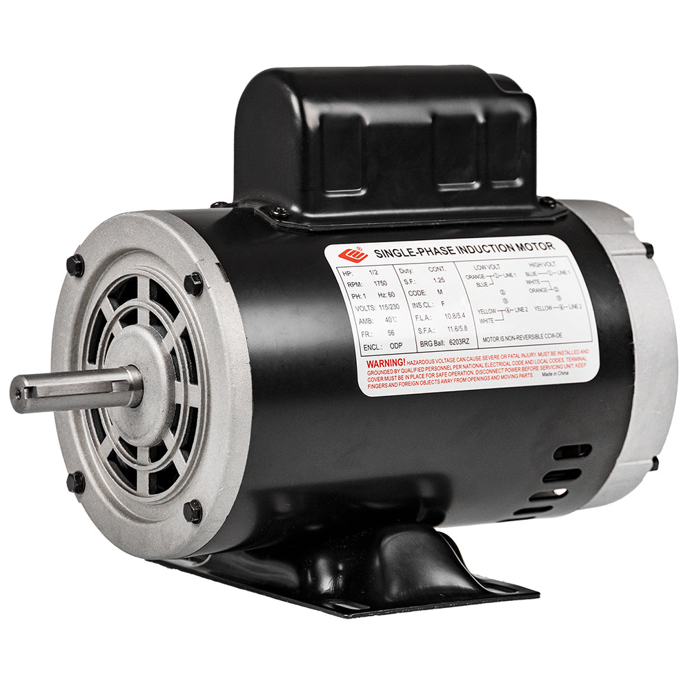  1/2 HP Single Phase Electric Motor 1750 RPM 56 Frame 115/230V ODP EMZ(1 2 Hp Electric Motor 56 Frame 1750 Rpm Single Phase 115 230v 5 8 Shaft)