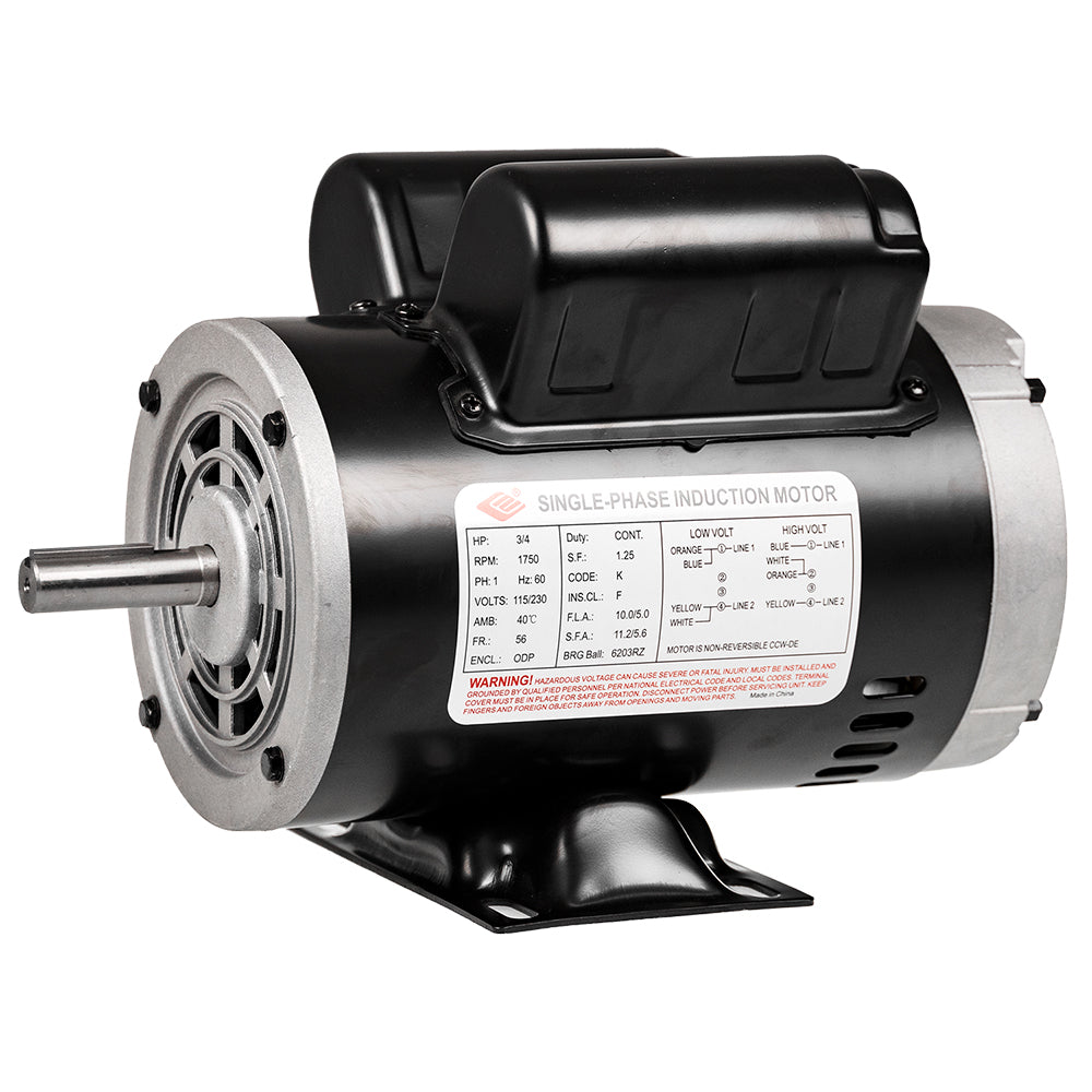  3/4 HP Single Phase Electric Motor 1750 RPM 56 Frame 115/230V ODP EMZ(3 4 Hp Electric Motor 56 Frame 1740 Rpm Single Phase 115 230v 5 8 Shaft)