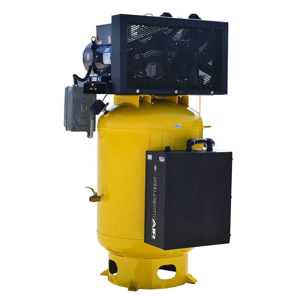  EMAX ESP07V120V1 7.5 HP Single Phase 120 Gallon Vertical Air Compressor Two Stage 208/230V(Premium 7 5 Hp 1 Ph 120 Gallon Vertical With Air Silencer With Pressure Lube Pump)
