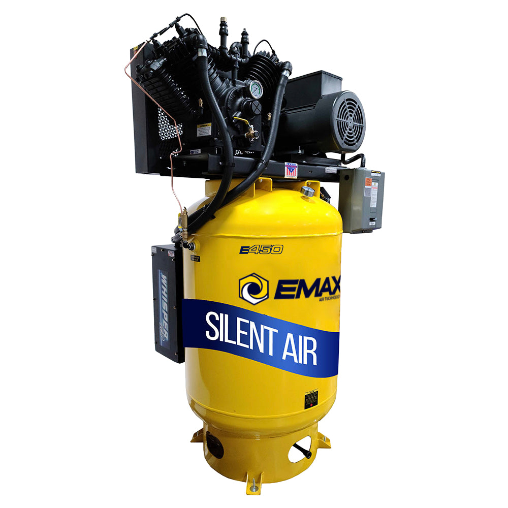 EMAX 10 HP 120 Gal Vertical Tank 3 Phase Air Compressor Silent Air Technology(Emax 10 Hp 120 Gal Vertical Tank 3 Phase Air Compressor Silent Air Technology)