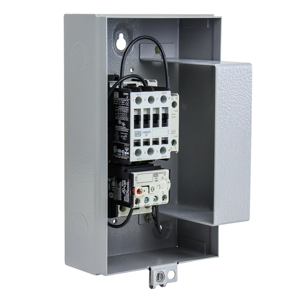  WEG 3 HP Single Phase Magnetic Starter Electric Motor Control NEMA 1 208-240 V(Weg 3 Hp Single Phase Magnetic Starter Electric Motor Control Nema 1 208 240 V)