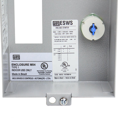  WEG 5 HP Single Phase Magnetic Starter Electric Motor Control NEMA 1 208-240 V(Weg 5 Hp Single Phase Magnetic Starter Electric Motor Control Nema 1 208 240 V)