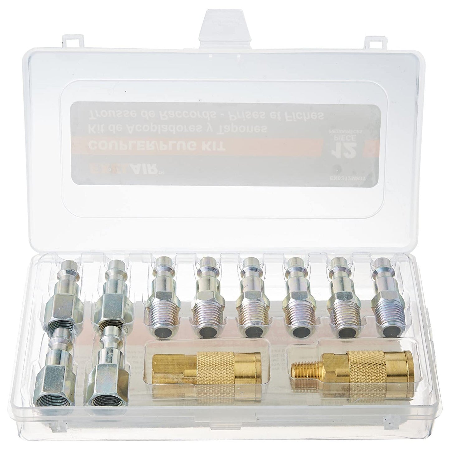  Exelair By Milton 12 Piece Air Coupler And Plug Kit 1/4" M Style EX0312MKIT(12 Piece Air Coupler And Plug Accessory Kit 1 4 M Style Brass Couplers Steel Plugs Milton Ex0312mkit)
