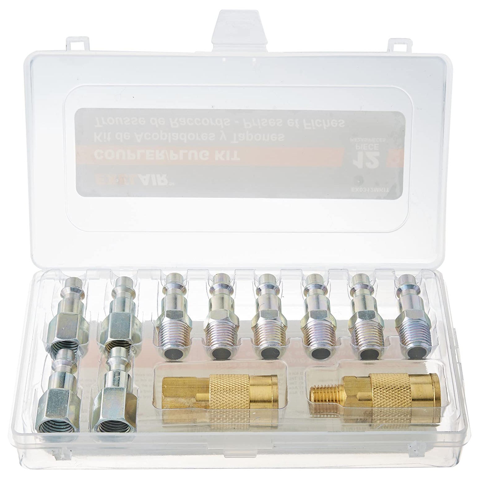  Exelair By Milton 12 Piece Air Coupler And Plug Kit 1/4" M Style EX0312MKIT(12 Piece Air Coupler And Plug Accessory Kit 1 4 M Style Brass Couplers Steel Plugs Milton Ex0312mkit)