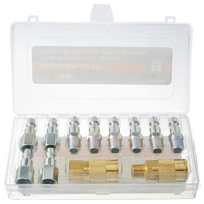  Exelair By Milton 12 Piece Air Coupler And Plug Kit 1/4" M Style EX0312MKIT(12 Piece Air Coupler And Plug Accessory Kit 1 4 M Style Brass Couplers Steel Plugs Milton Ex0312mkit)