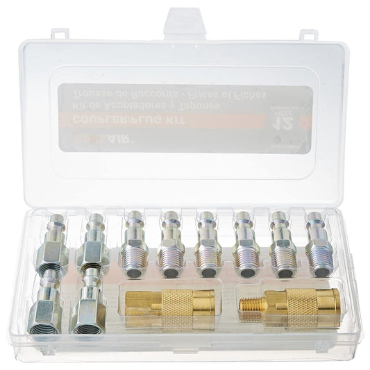  Exelair By Milton 12 Piece Air Coupler And Plug Kit 1/4" M Style EX0312MKIT(12 Piece Air Coupler And Plug Accessory Kit 1 4 M Style Brass Couplers Steel Plugs Milton Ex0312mkit)