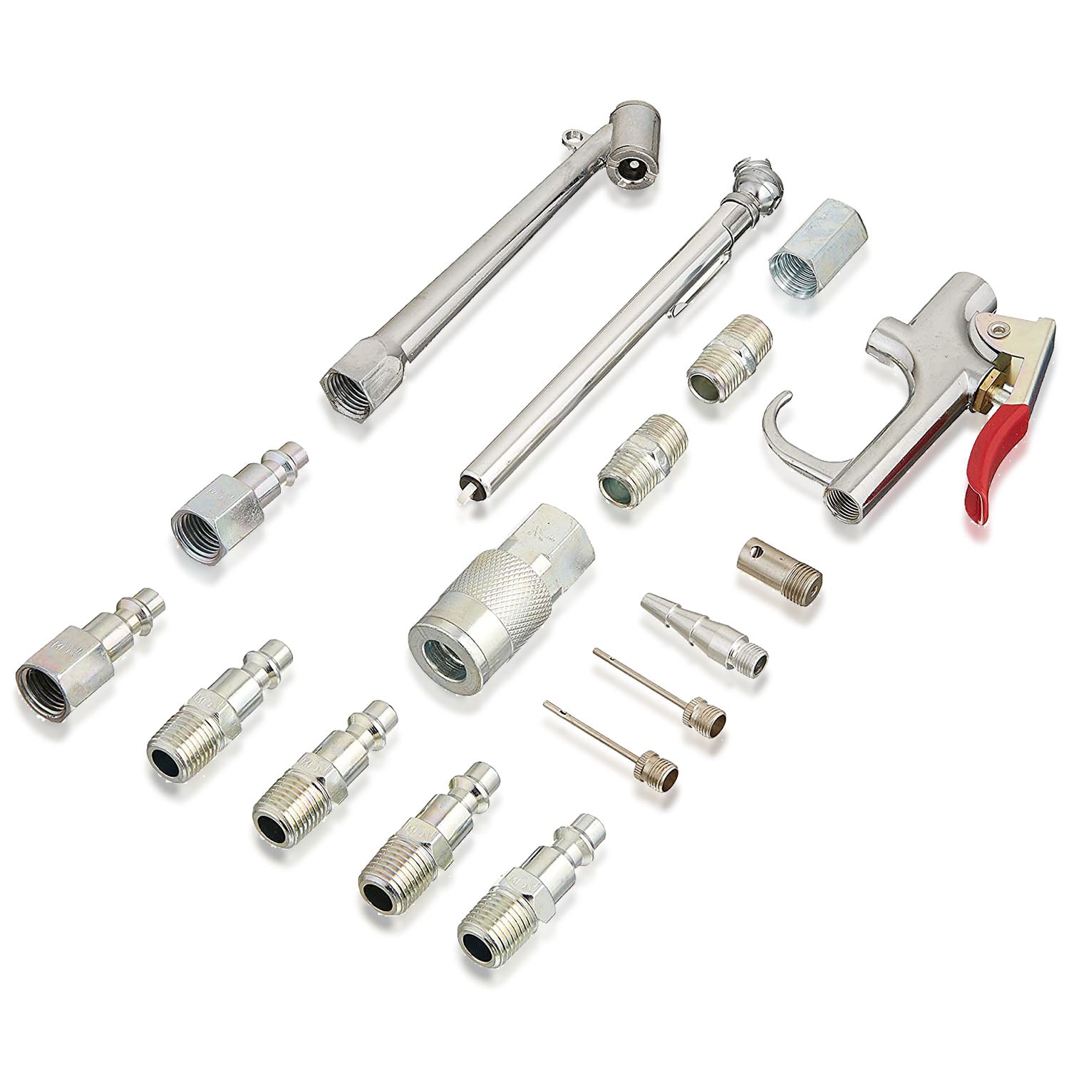  17 Piece Blow Gun Kit With Couplers And Plugs Milton M-Style Exelair EX0317BKIT(17 Piece Blow Gun And Accessory Kit Air Chuck M Style Couplers Exelair By Milton Ex0317bkit)