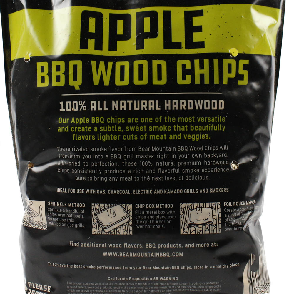  Bear Mountain BBQ Apple 100% All Natural Hardwood Chips Mild Sweet Smoky Flavor(Bear Mountain Bbq Wood Chips Apple Flavor)