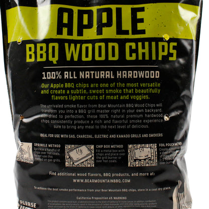  Bear Mountain BBQ Apple 100% All Natural Hardwood Chips Mild Sweet Smoky Flavor(Bear Mountain Bbq Wood Chips Apple Flavor)