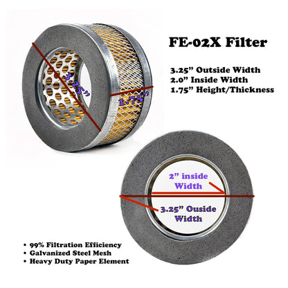 Universal Air Compressor Air Intake Filter Element 3.25" OD 1.75" Tall(Universal Air Compressor Air Intake Filter Element 3 25 Od 1 75 Tall)