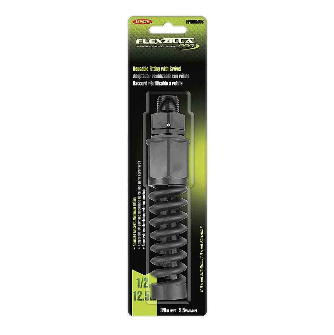  1/2" Flexzilla Pro Reusable Air Hose End Swivel Replacement RP900500S(1 2 Flexzilla Pro Reusable Air Hose End Swivel Replacement Rp900500s)