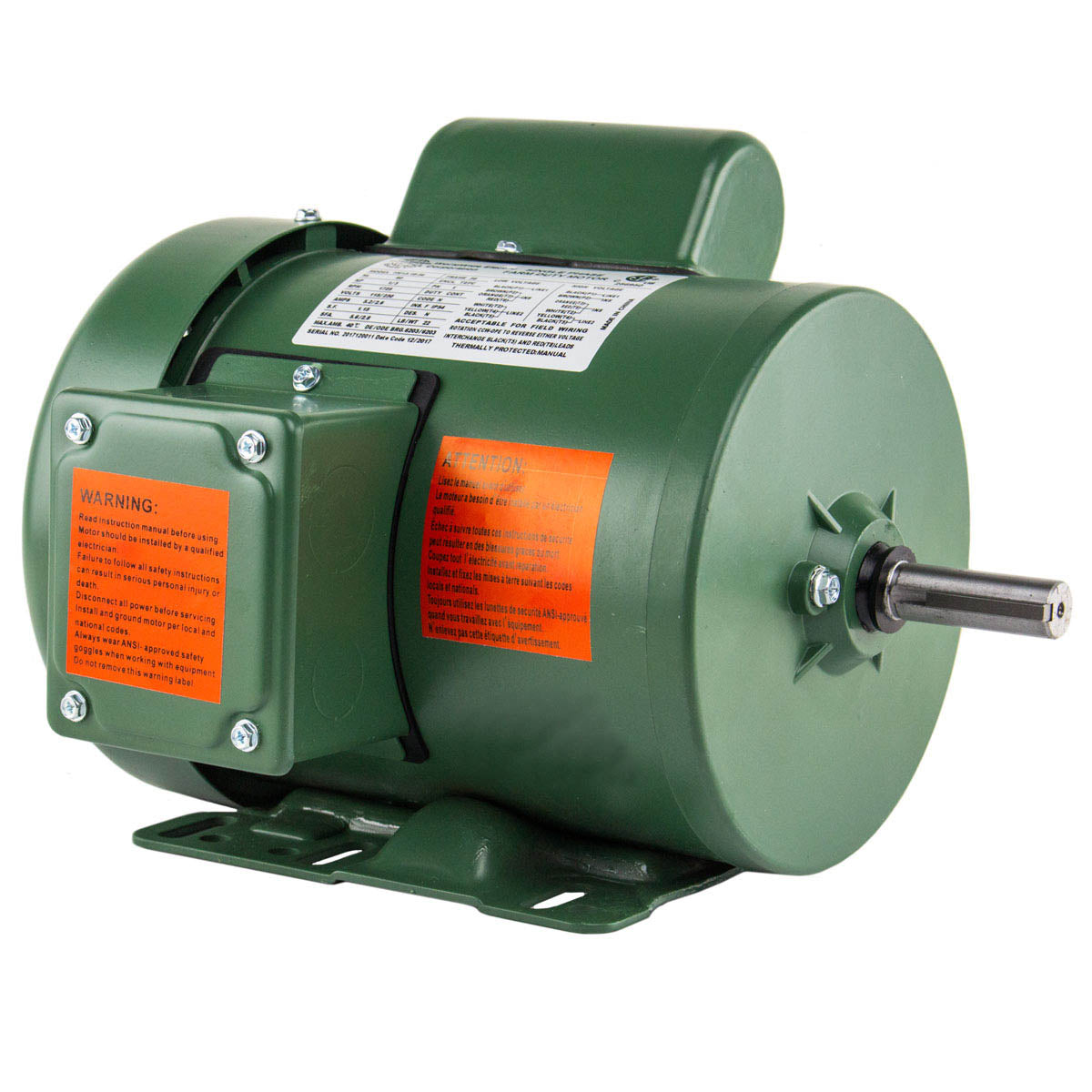  1/3 HP Single Phase Farm Duty Electric Motor 1725 RPM 56 Frame 115-230V TEFC(1 3 Hp Single Phase Farm Duty Electric Motor 56 Frame 1800 Rpm Tefc Enclosure)