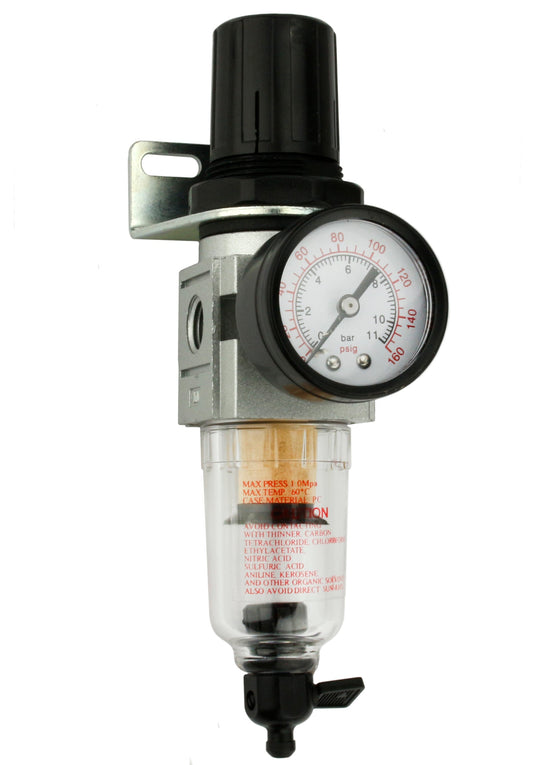  1/4" Compressed Air In Line Moisture / Water Filter Trap & Regulator Combination(1 4 Compressed Air In Line Moisture Water Filter Trap Regulator Combination)