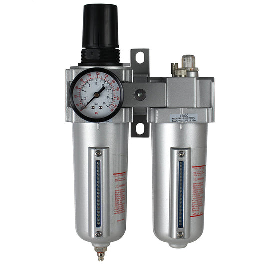  3/4" Compressed Air In Line Filter, Regulator, Oiler Lubricator, Combo FRL726N(3 4 Compressed Air In Line Filter Regulator Oiler Lubricator Combo)