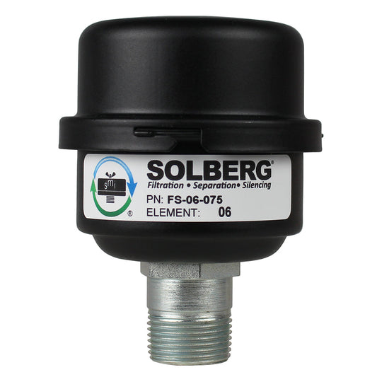  Solberg 3/4" NPT Air Compressor Intake Filter Silencer Metal Housing Canister With Filter FS-06-075(3 4 Npt Air Compressor Intake Filter Silencer Metal Housing Canister Usa Made)
