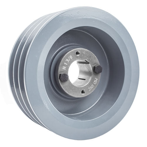  Masterdrive Cast Iron 5.5" Triple Groove Pulley For Belt B Section 5L With 1-3/8" Sheave Bushing 3BK57H(Cast Iron 5 5 Triple Groove 3 Belt B Section 5l With 1 3 8 Sheave Bushing)
