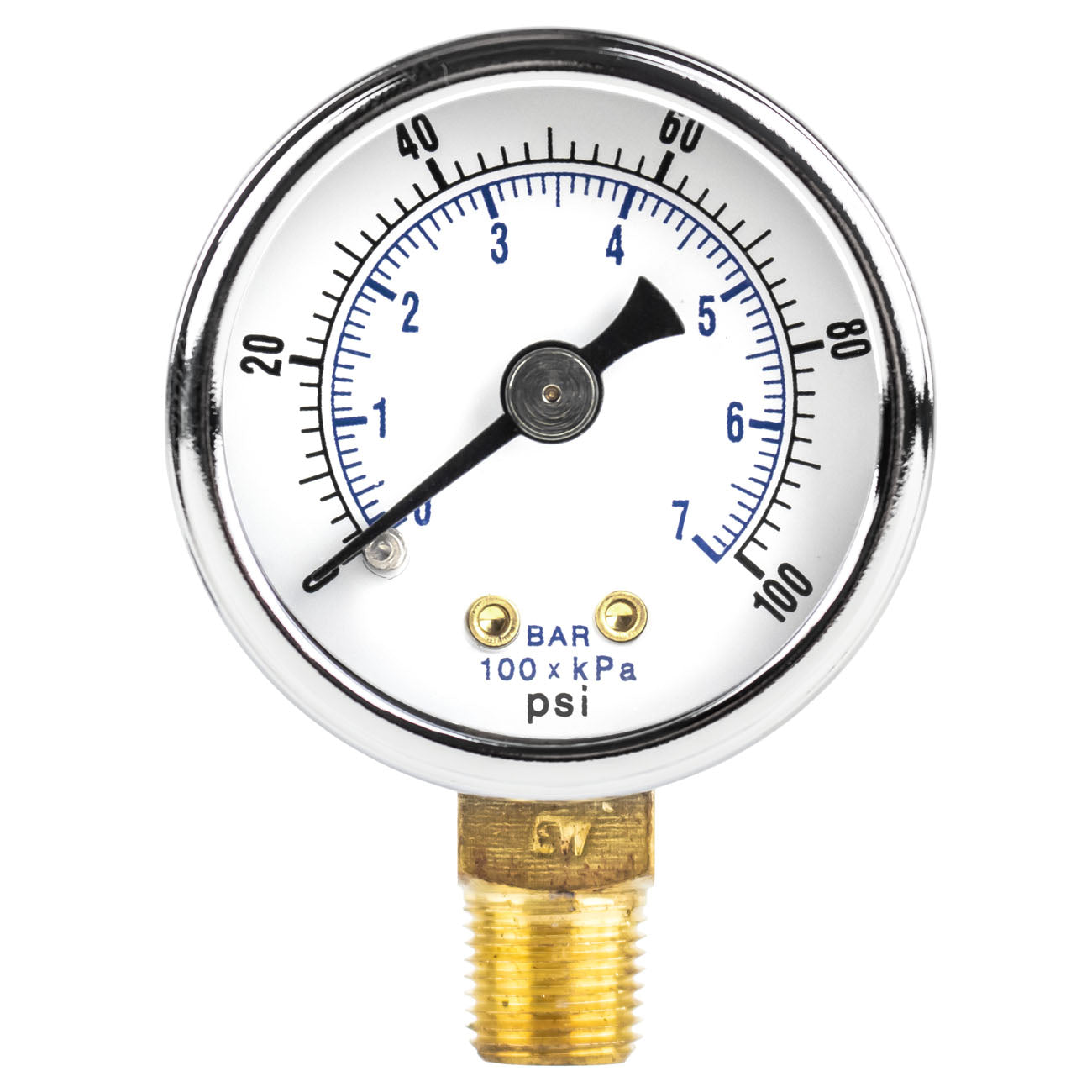  1/8" NPT 0-100 PSI Air Compressor / Hydraulic Pressure Gauge Lower Side Mount With 1.5" Face 101D-158E(1 8 Npt 0 100 Psi Air Compressor Hydraulic Pressure Gauge Lower Side Mount With 1 5 Face)