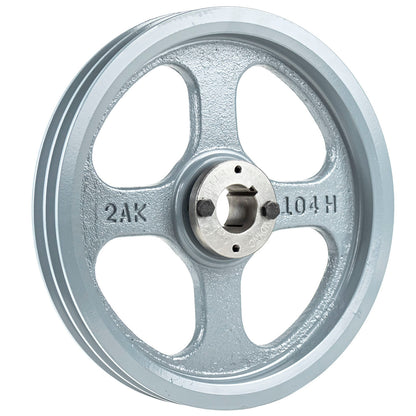  Masterdrive Cast Iron 10.25" 2 Groove Dual Pulley For Belt A Section 4L With 1-1/4" Sheave Bushing(Cast Iron 10 25 2 Groove Dual Belt A Section 4l Pulley W 1 1 4 Sheave Bushing)