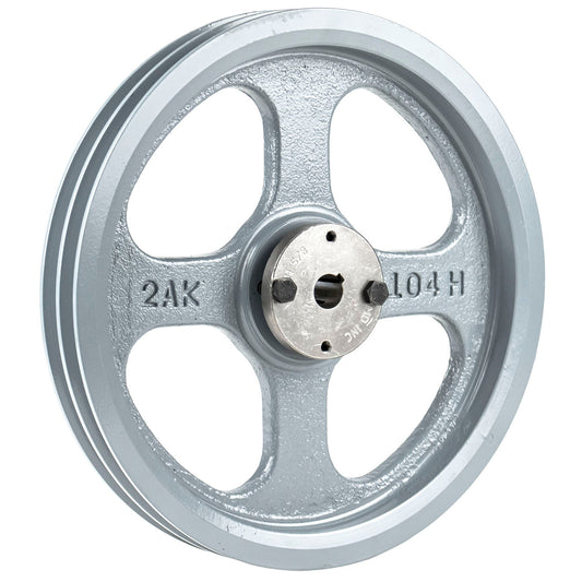  Masterdrive Cast Iron 10.25" 2 Groove Dual Pulley For Belt A Section 4L With 5/8" Sheave Bushing(Cast Iron 10 25 2 Groove Dual Belt A Section 4l Pulley W 5 8 Sheave Bushing)