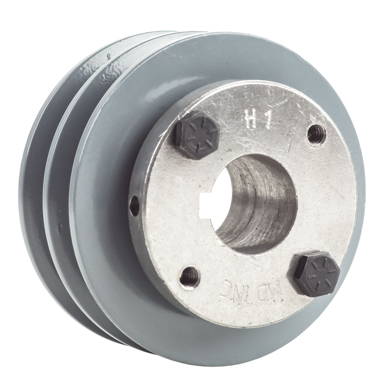  Cast Iron 3.5" Dual Groove Belt A Section 4L Pulley With 1 " Sheave Bushing(Cast Iron 3 5 Dual Groove Belt A Section 4l Pulley With 1 Sheave Bushing)