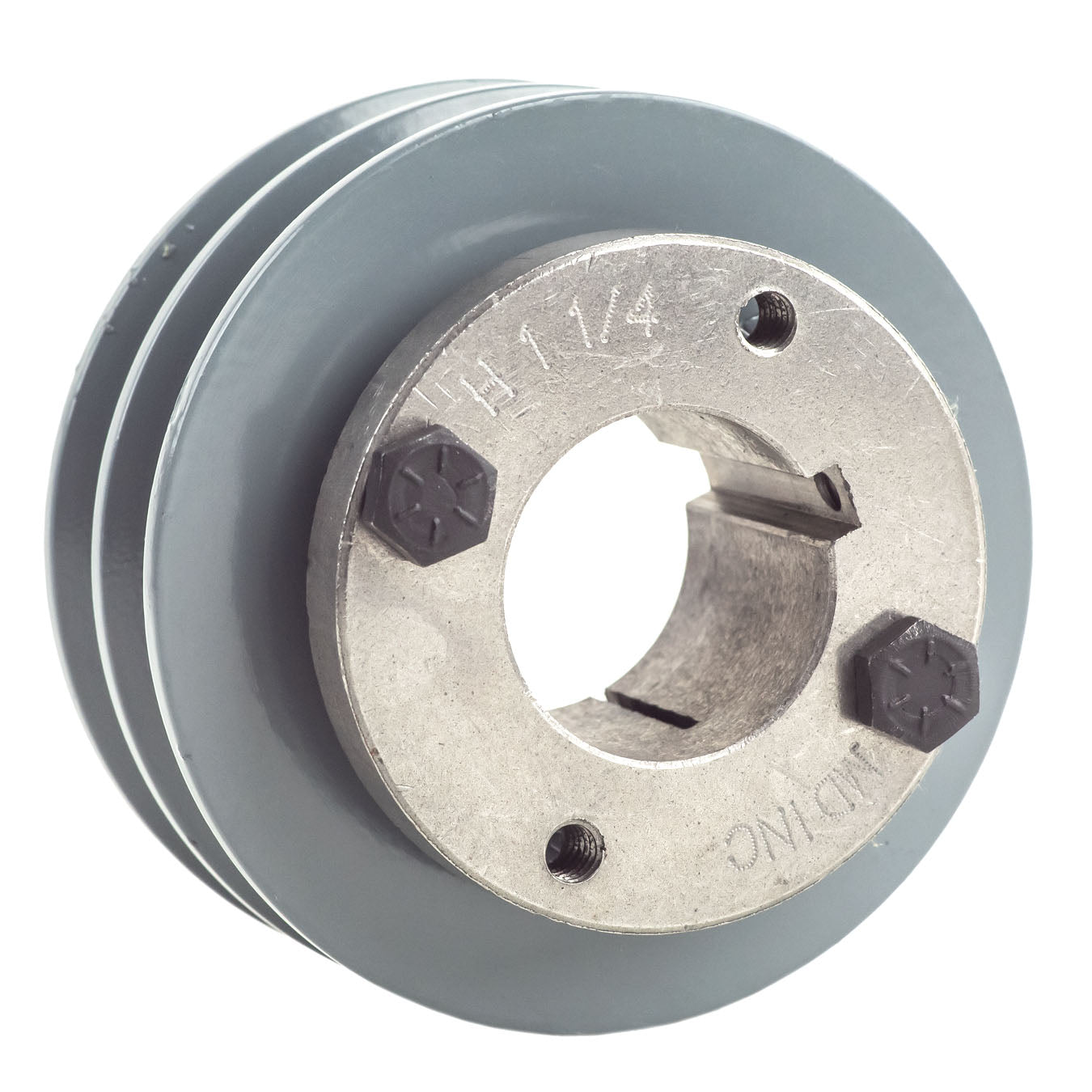  Cast Iron 3.5" Dual Groove Belt A Section 4L Pulley W/ 1-1/4" Sheave Bushing(Cast Iron 3 5 Dual Groove Belt A Section 4l Pulley W 1 1 4 Sheave Bushing)