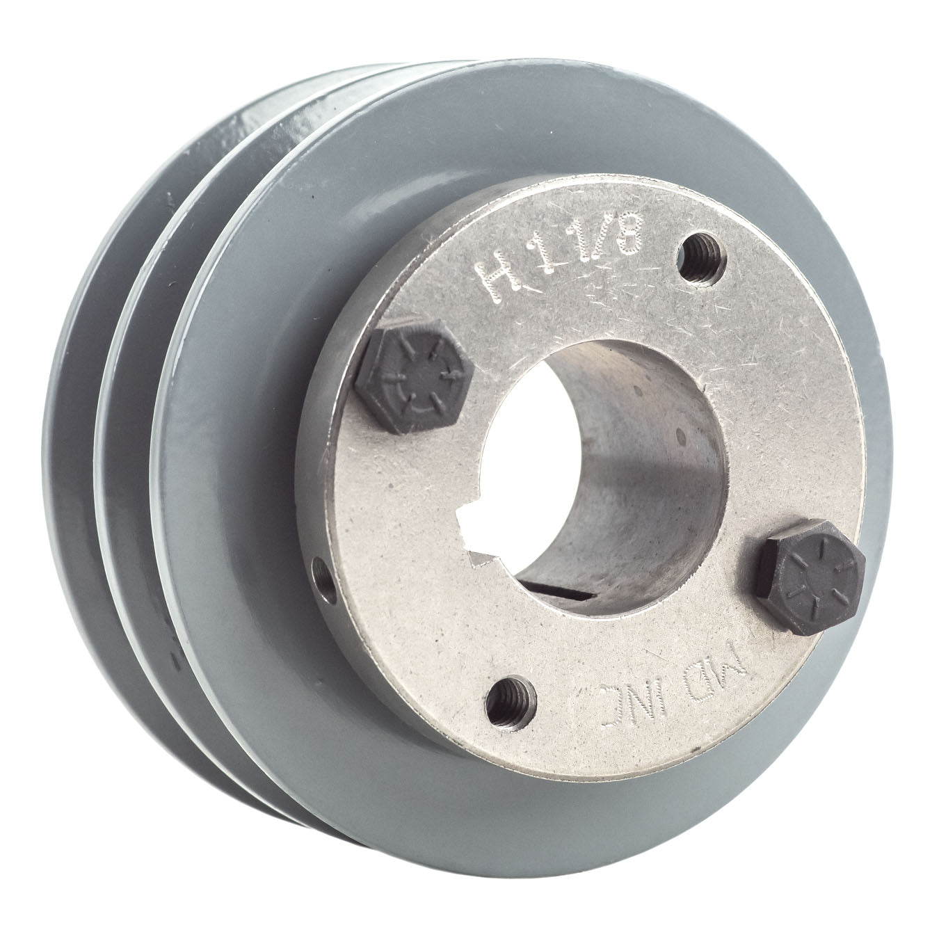  Cast Iron 3.5" Dual Groove Belt A Section 4L Pulley W/ 1-1/8" Sheave Bushing(Cast Iron 3 5 Dual Groove Belt A Section 4l Pulley W 1 1 8 Sheave Bushing)