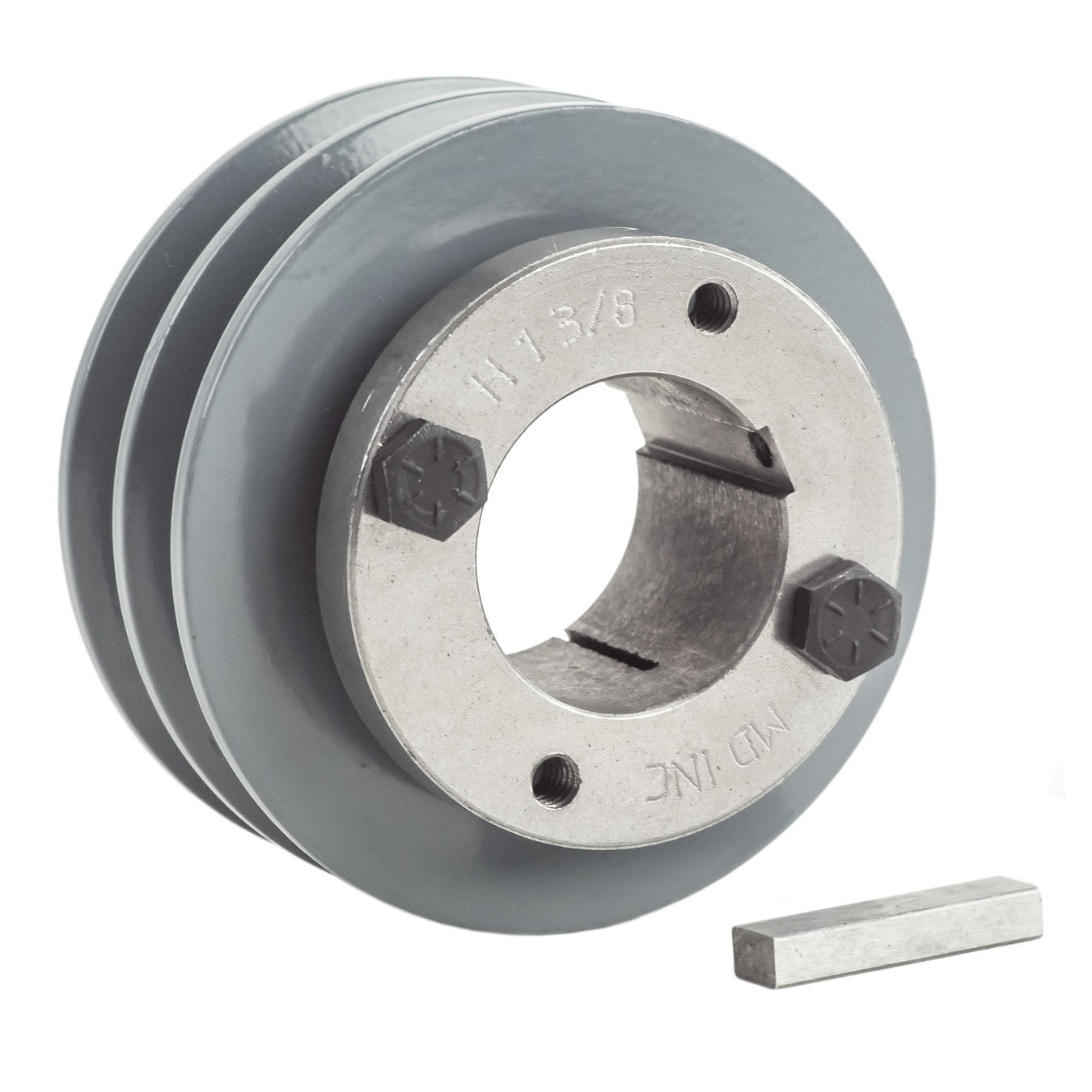  Cast Iron 3.5" 2 Groove Dual Belt A Section 4L Pulley With 1-3/8" Sheave Bushing(Cast Iron 3 5 2 Groove Dual Belt A Section 4l Pulley With 1 3 8 Sheave Bushing)