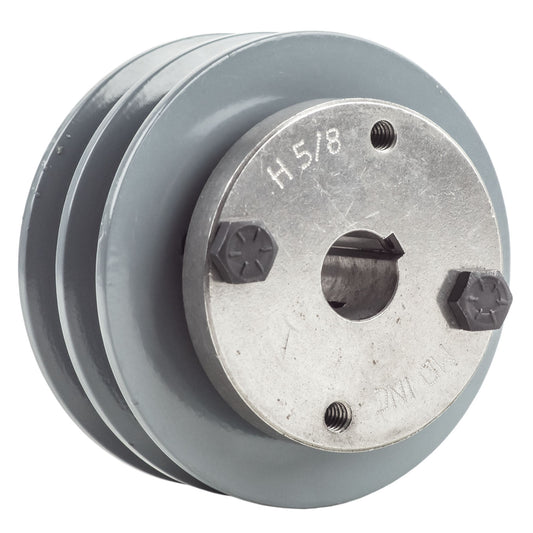  Cast Iron 3.5" Dual Groove Belt A Section 4L Pulley With 5/8" Sheave Bushing(Cast Iron 3 5 Dual Groove Belt A Section 4l Pulley With 5 8 Sheave Bushing)