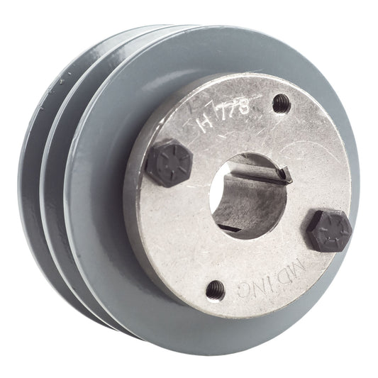  Cast Iron 3.5" Dual Groove Belt A Section 4L Pulley W/ 7/8 " Sheave Bushing(Cast Iron 3 5 Dual Groove Belt A Section 4l Pulley W 7 8 Sheave Bushing)