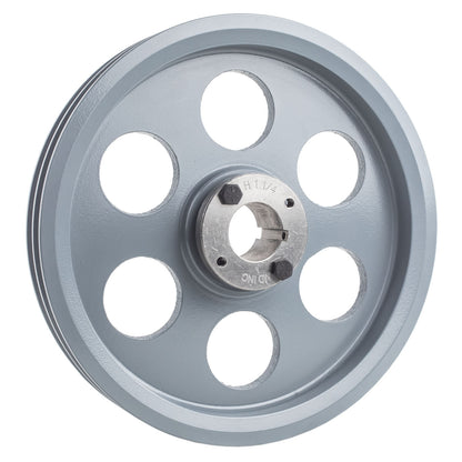  Cast Iron 9.25" Dual Groove Belt A Section 4L Pulley W/ 1-1/4" Sheave Bushing(Cast Iron 9 25 2 Groove Dual Belt A Section 4l Pulley W 1 1 4 Sheave Bushing)