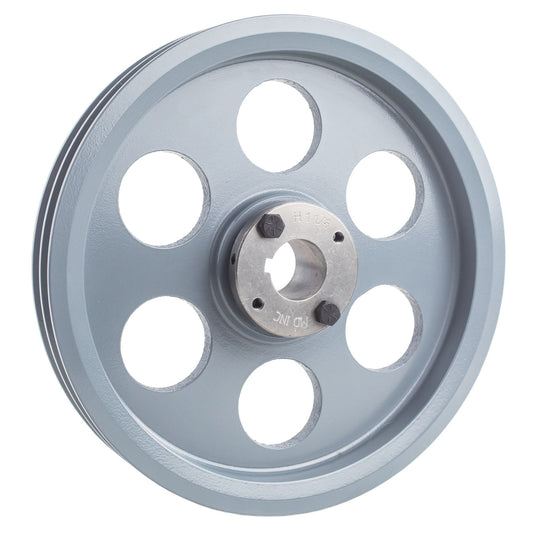 Cast Iron 9.25" Dual Groove Belt A Section 4L Pulley W/ 1-1/8" Sheave Bushing(Cast Iron 9 25 2 Groove Dual Belt A Section 4l Pulley W 1 1 8 Sheave Bushing)