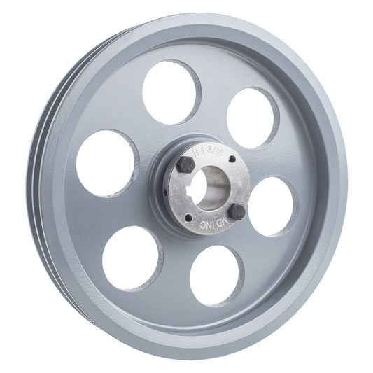  Cast Iron 9.25" Dual Groove Belt A Section 4L Pulley W/ 1-3/16" Sheave Bushing(Cast Iron 9 25 2 Groove Dual Belt A Section 4l Pulley W 1 3 16 Sheave Bushing)
