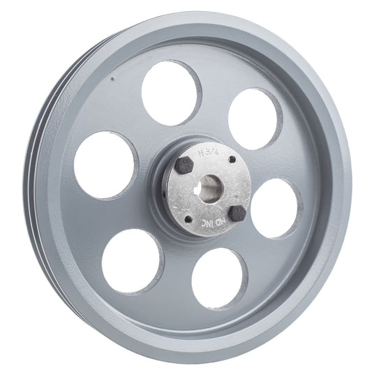  Cast Iron 9.25" Dual Groove Belt A Section 4L Pulley W/ 3/4" Sheave Bushing(Cast Iron 9 25 2 Groove Dual Belt A Section 4l Pulley With 3 4 Sheave Bushing)