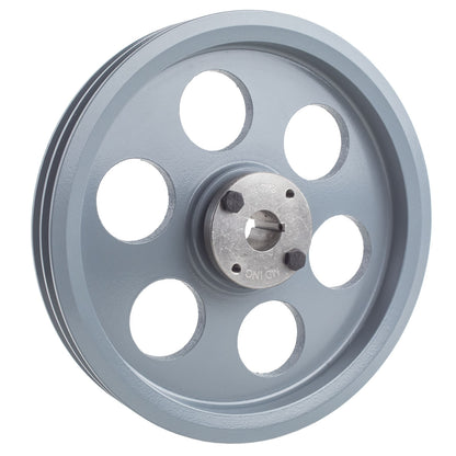  Cast Iron 9.25" Dual Groove Belt A Section 4L Pulley W/ 7/8" Sheave Bushing(Cast Iron 9 25 2 Groove Dual Belt A Section 4l Pulley W 7 8 Sheave Bushing)