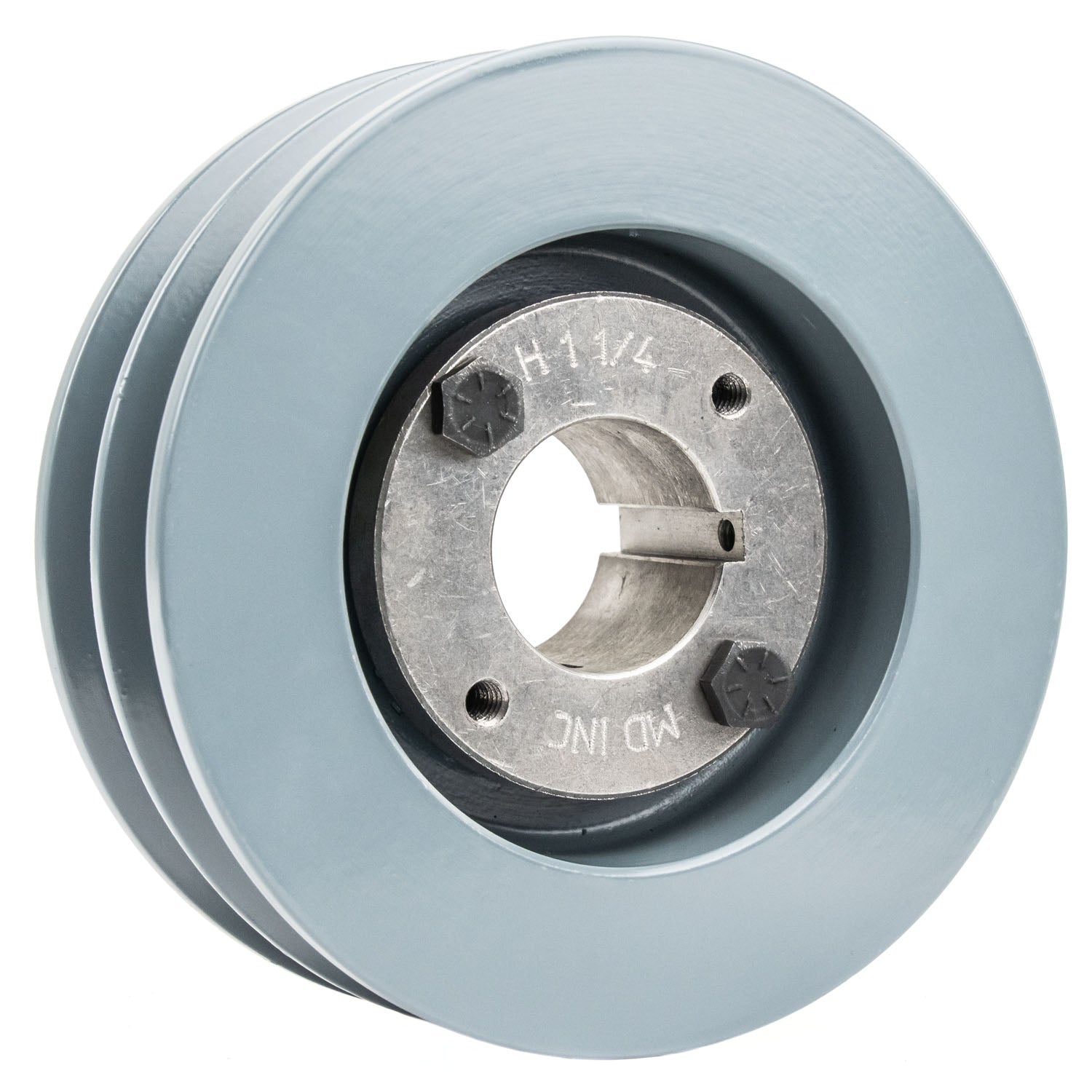  2BK50H Cast Iron 4.75" Dual Groove Pulley 2 Belt B Section 5L With 1-1/4" Sheave Bushing(Cast Iron 4 75 2 Groove Dual Belt B Section 5l Pulley W 1 1 4 Sheave Bushing)