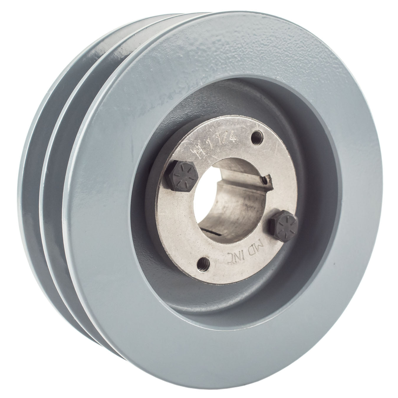  Masterdrive Cast Iron 5.5" Dual Groove Pulley Belt B Section 5L With 1-1/4" Sheave Bushing 2BK57H(Cast Iron 5 5 2 Groove Dual Belt B Section 5l Pulley With 1 1 4 Sheave Bushing)